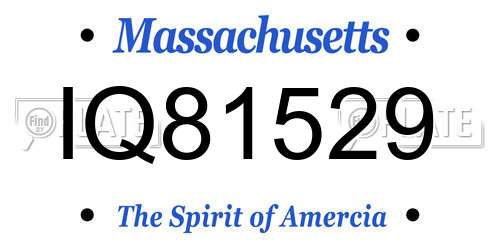 IQ81529 Massachusetts License Plate