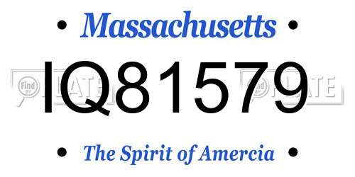 IQ81579 Massachusetts License Plate