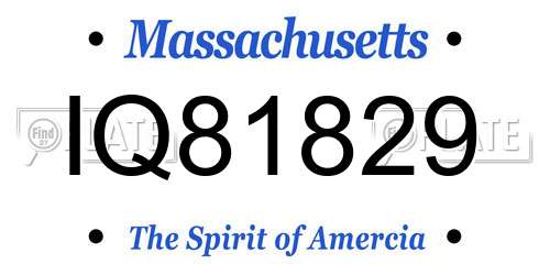IQ81829 Massachusetts License Plate