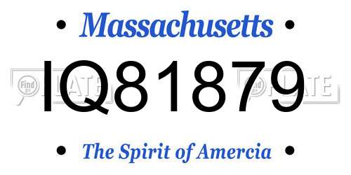 IQ81879 Massachusetts License Plate