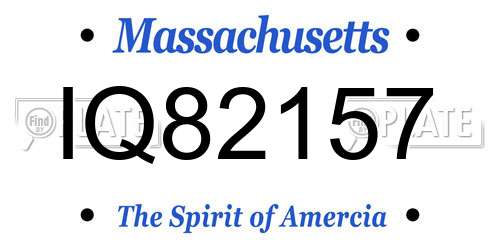 IQ82157 Massachusetts License Plate
