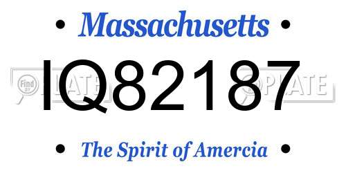 IQ82187 Massachusetts License Plate