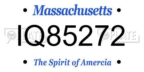 IQ85272 Massachusetts License Plate