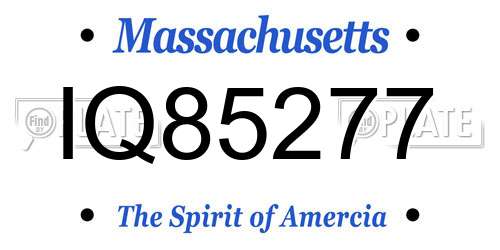 IQ85277 Massachusetts License Plate