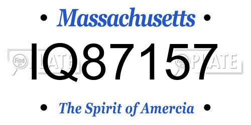 IQ87157 Massachusetts License Plate