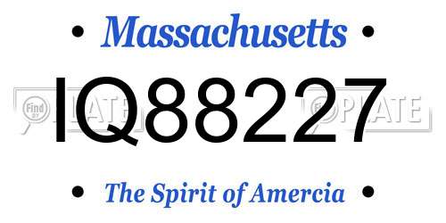 IQ88227 Massachusetts License Plate