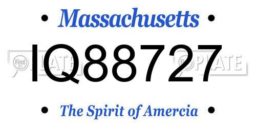 IQ88727 Massachusetts License Plate