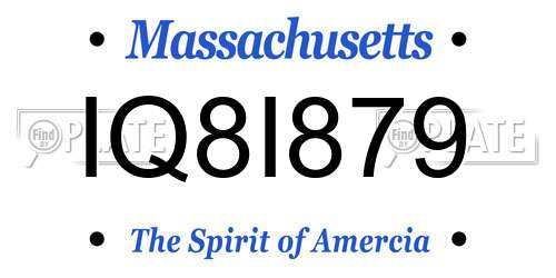 IQ8I879 Massachusetts License Plate