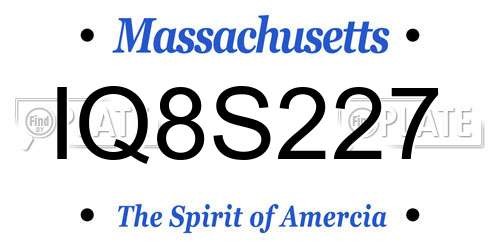 IQ8S227 Massachusetts License Plate