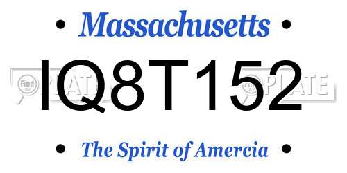 IQ8T152 Massachusetts License Plate