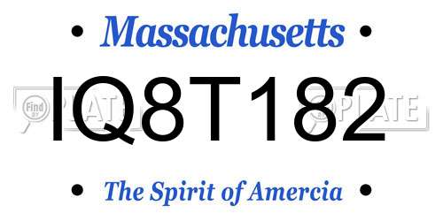 IQ8T182 Massachusetts License Plate