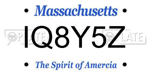 IQ8Y5Z Massachusetts License Plate