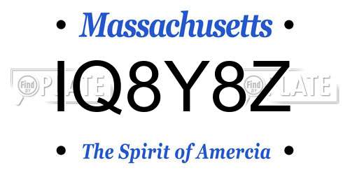 IQ8Y8Z Massachusetts License Plate
