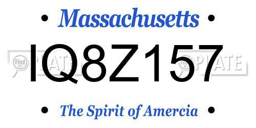 IQ8Z157 Massachusetts License Plate