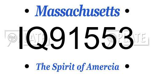 IQ91553 Massachusetts License Plate