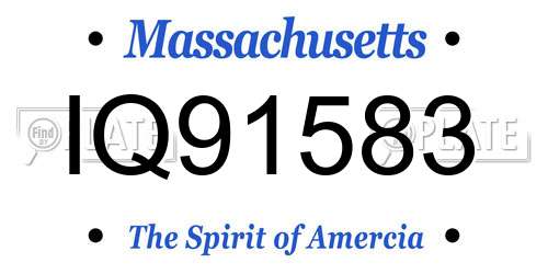 IQ91583 Massachusetts License Plate
