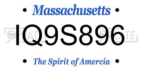 IQ9S896 Massachusetts License Plate