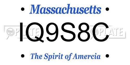 IQ9S8C Massachusetts License Plate