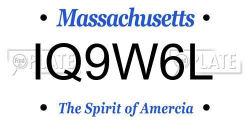 IQ9W6L Massachusetts License Plate