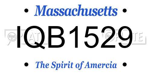 IQB1529 Massachusetts License Plate