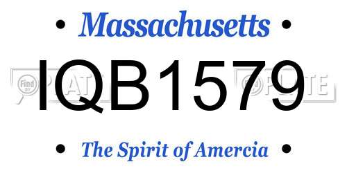 IQB1579 Massachusetts License Plate