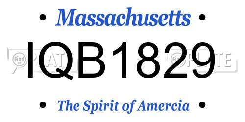 IQB1829 Massachusetts License Plate