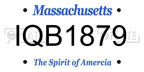 IQB1879 Massachusetts License Plate
