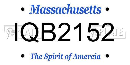 IQB2152 Massachusetts License Plate