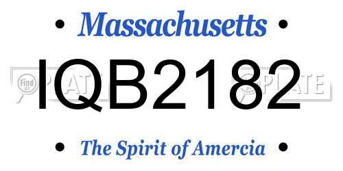 IQB2182 Massachusetts License Plate