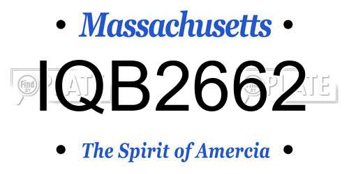IQB2662 Massachusetts License Plate