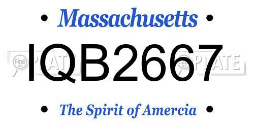 IQB2667 Massachusetts License Plate