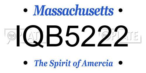 IQB5222 Massachusetts License Plate