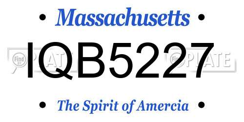 IQB5227 Massachusetts License Plate