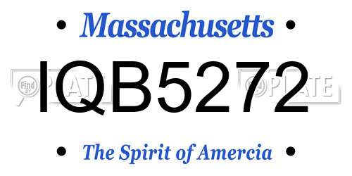 IQB5272 Massachusetts License Plate