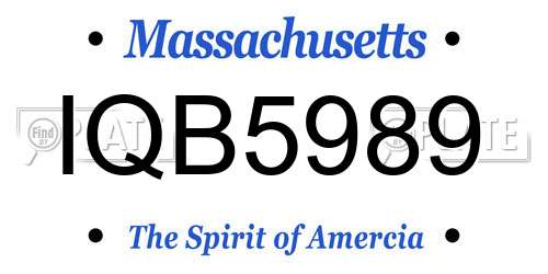 IQB5989 Massachusetts License Plate