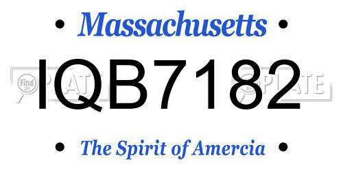 IQB7182 Massachusetts License Plate