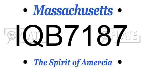 IQB7187 Massachusetts License Plate