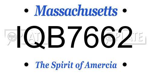 IQB7662 Massachusetts License Plate