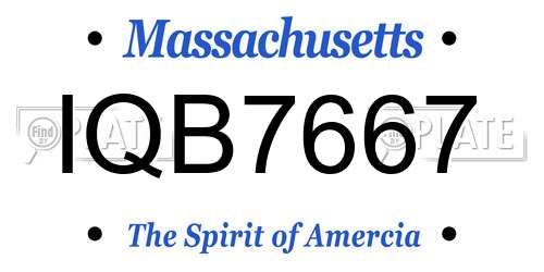 IQB7667 Massachusetts License Plate