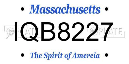 IQB8227 Massachusetts License Plate