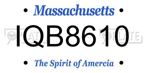 IQB8610 Massachusetts License Plate