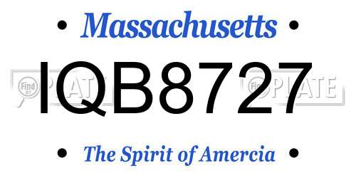 IQB8727 Massachusetts License Plate