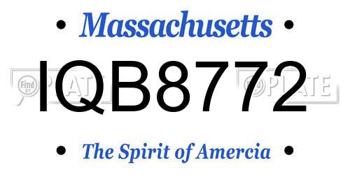 IQB8772 Massachusetts License Plate
