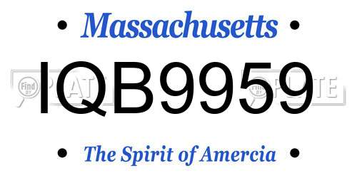 IQB9959 Massachusetts License Plate