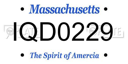 IQD0229 Massachusetts License Plate