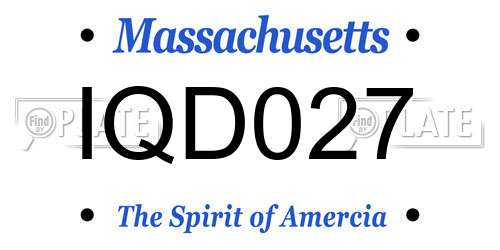 IQD027 Massachusetts License Plate