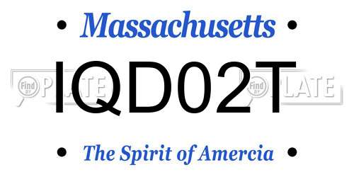 IQD02T Massachusetts License Plate