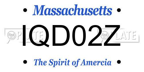 IQD02Z Massachusetts License Plate