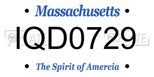 IQD0729 Massachusetts License Plate