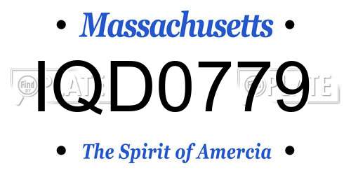 IQD0779 Massachusetts License Plate